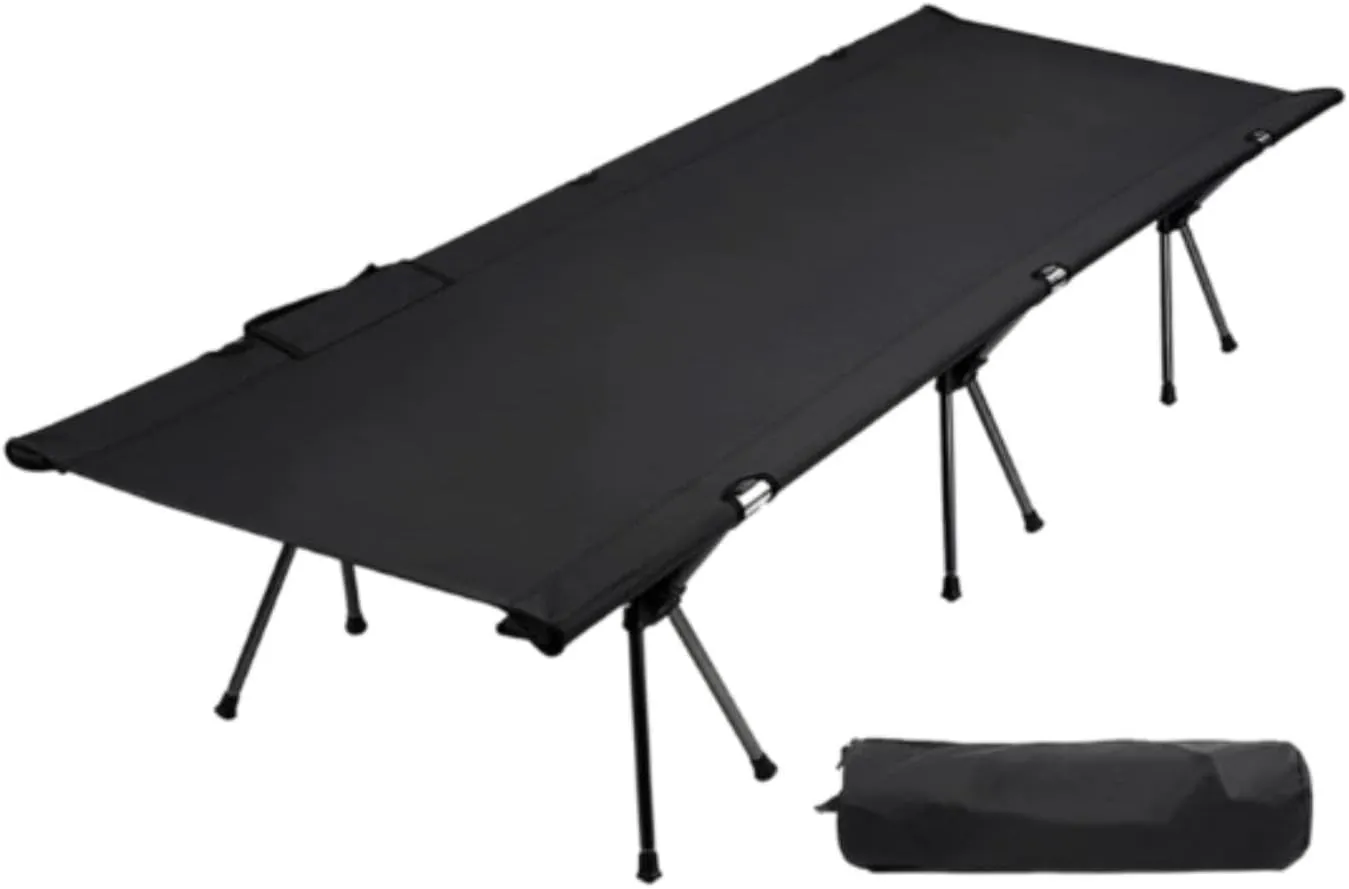 Camping Cot Sleeping Bed for Adults Kids Folding Bed for Dormitory Office Backpacking Home, Black