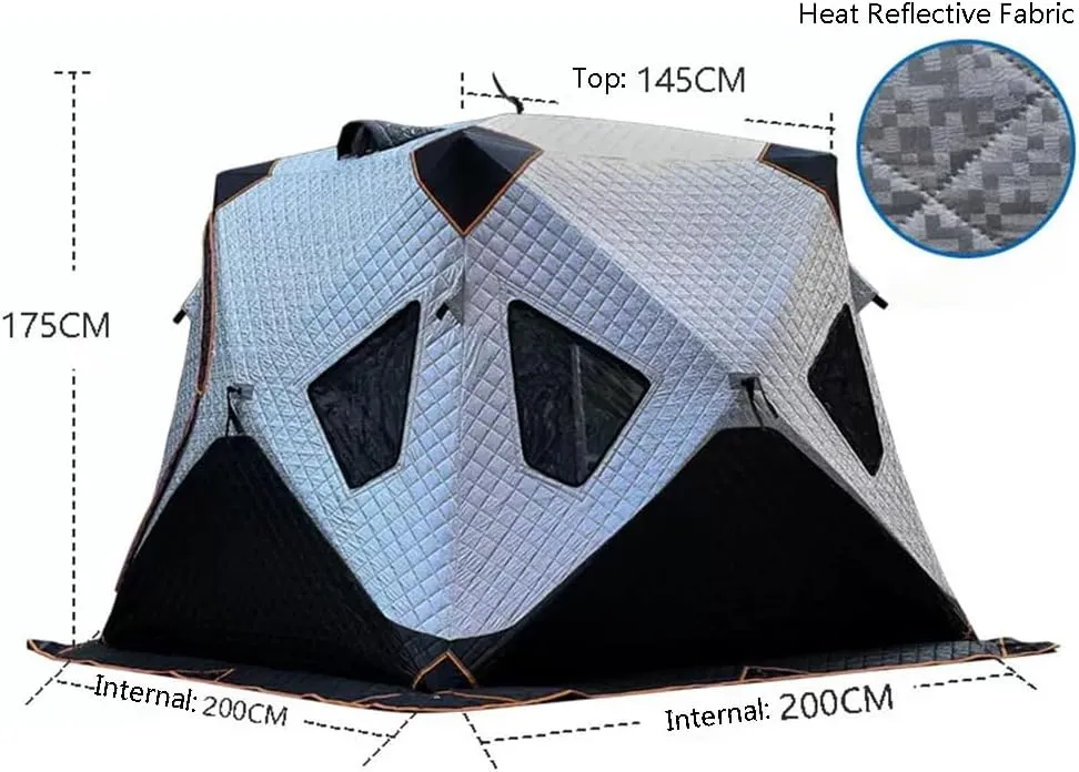 Camping Equipment Winter Fishing Tent Ice Fishing Shelter Heat Reflective Fabric Three-Layer Quilted Insulation Effect is Good