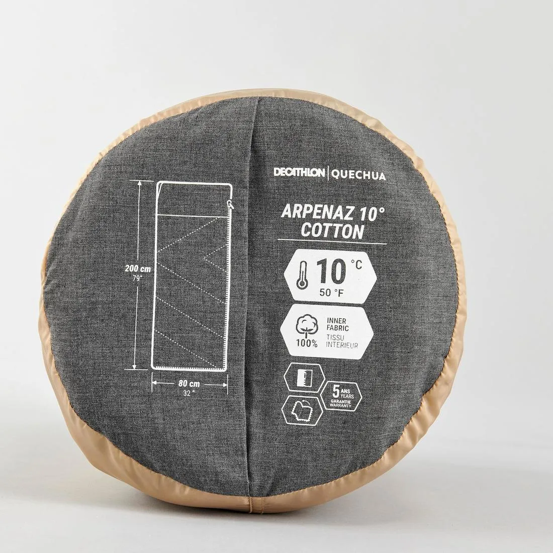 Camping Sleeping Bag Cotton 10° - Arpenaz