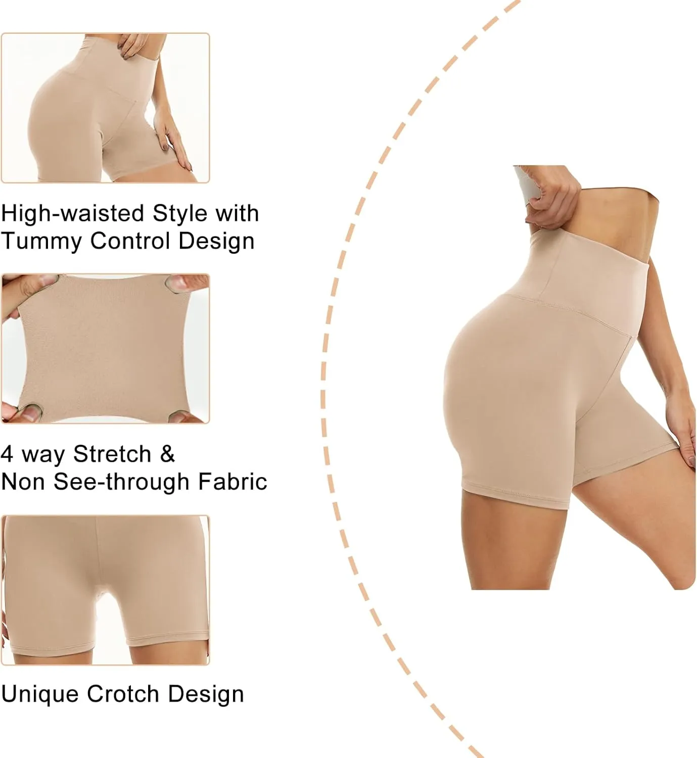 CAMPSNAIL Workout Biker Shorts Women - 3"/5"/8" High Waisted Tummy Control Spandex Booty Volleyball Shorts for Yoga Dance