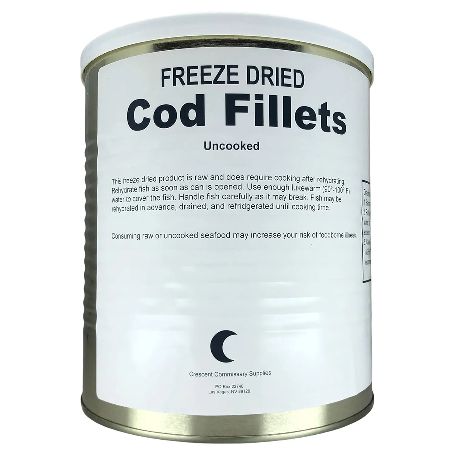Canned Meat. Dehydrated Canned Meat for Long Term Food Storage and Emergency Preparedness Kits. (Cod Fish)