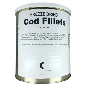 Canned Meat. Dehydrated Canned Meat for Long Term Food Storage and Emergency Preparedness Kits. (Cod Fish)