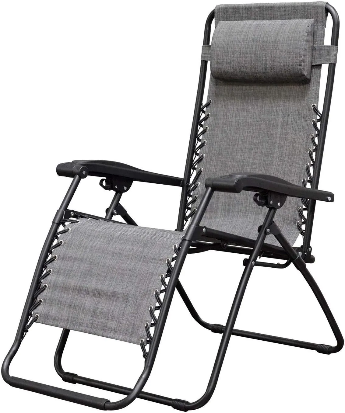 Canopy Infinity Zero Gravity Steel Frame Patio Deck Chair, Grey (Pair)