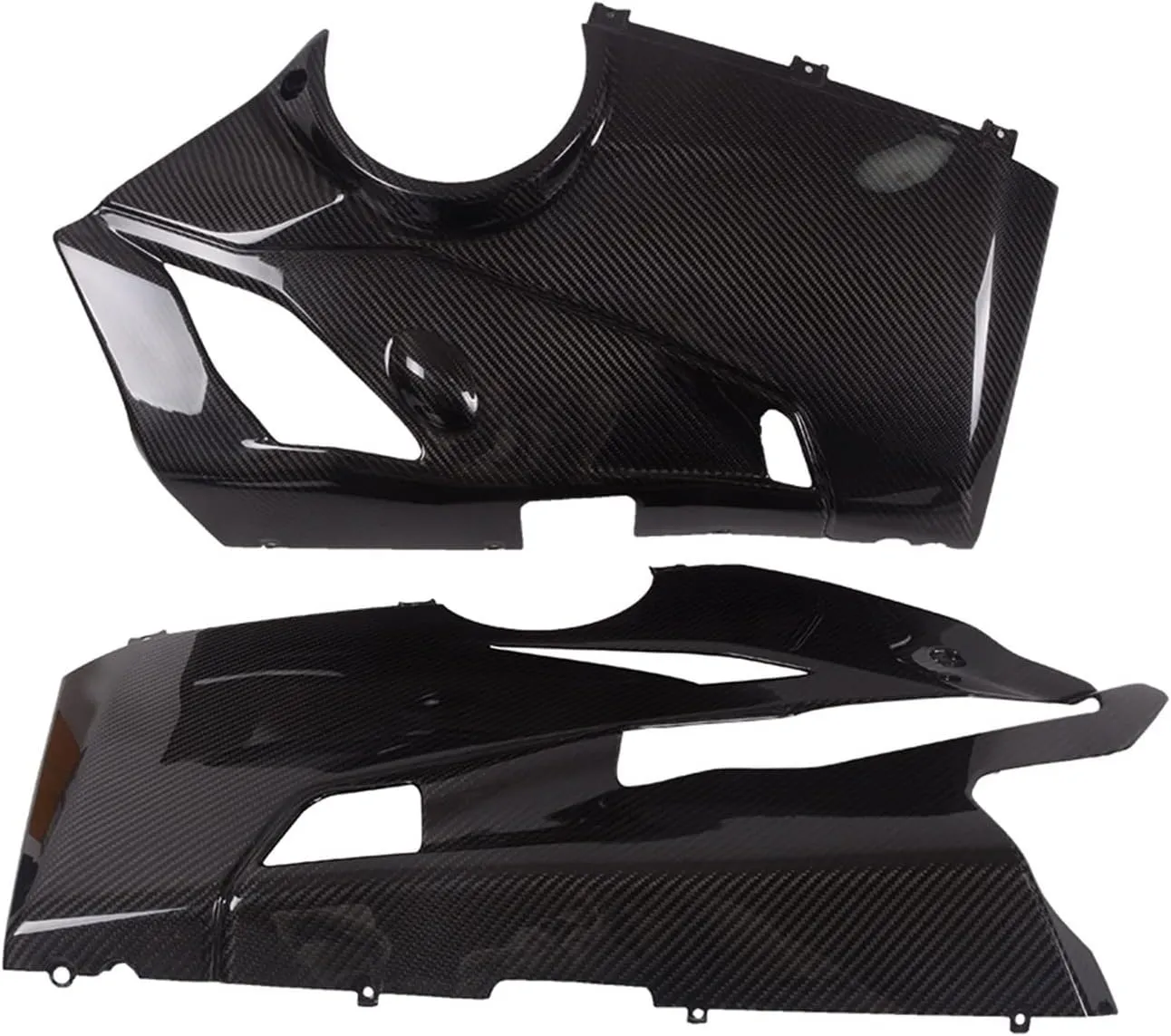 Car Body Kit Motorcycle Real Carbon Fiber Belly Pan Lower Body Fairing Compatible with Ducati Panigale V4/V4S/V4R 2018-2020  Akrapovic Mufflers(Matte)