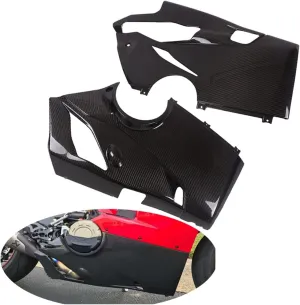 Car Body Kit Motorcycle Real Carbon Fiber Belly Pan Lower Body Fairing Compatible with Ducati Panigale V4/V4S/V4R 2018-2020  Akrapovic Mufflers(Matte)
