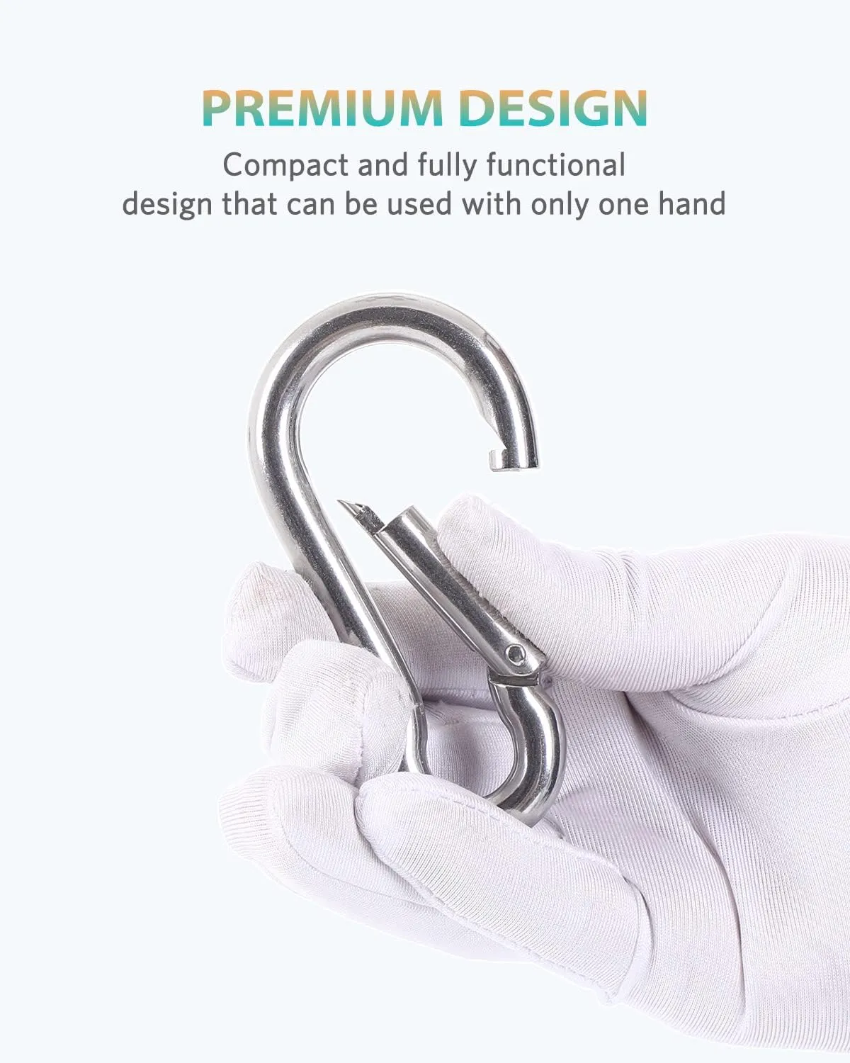 Carabiner Clips, 316 Stainless Steel Carabiner Clip, Heavy Duty Carabiner Hooks, Keychain Carabiners, Multi-Purpose Spring Snap Hook for Dog Leash, Outdoor Camping, Swing, Hammock