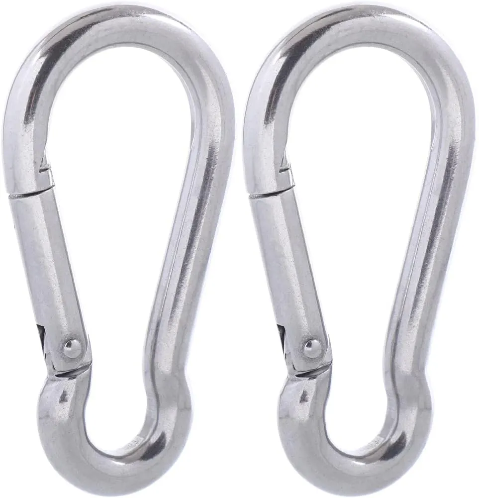Carabiner Clips, 316 Stainless Steel Carabiner Clip, Heavy Duty Carabiner Hooks, Keychain Carabiners, Multi-Purpose Spring Snap Hook for Dog Leash, Outdoor Camping, Swing, Hammock
