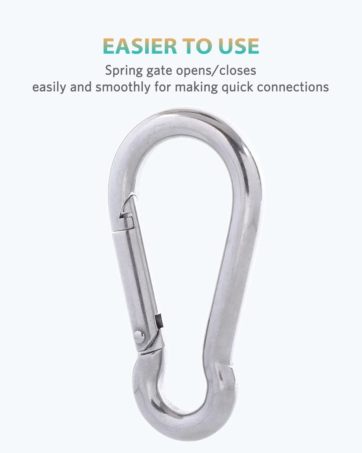 Carabiner Clips, 316 Stainless Steel Carabiner Clip, Heavy Duty Carabiner Hooks, Keychain Carabiners, Multi-Purpose Spring Snap Hook for Dog Leash, Outdoor Camping, Swing, Hammock