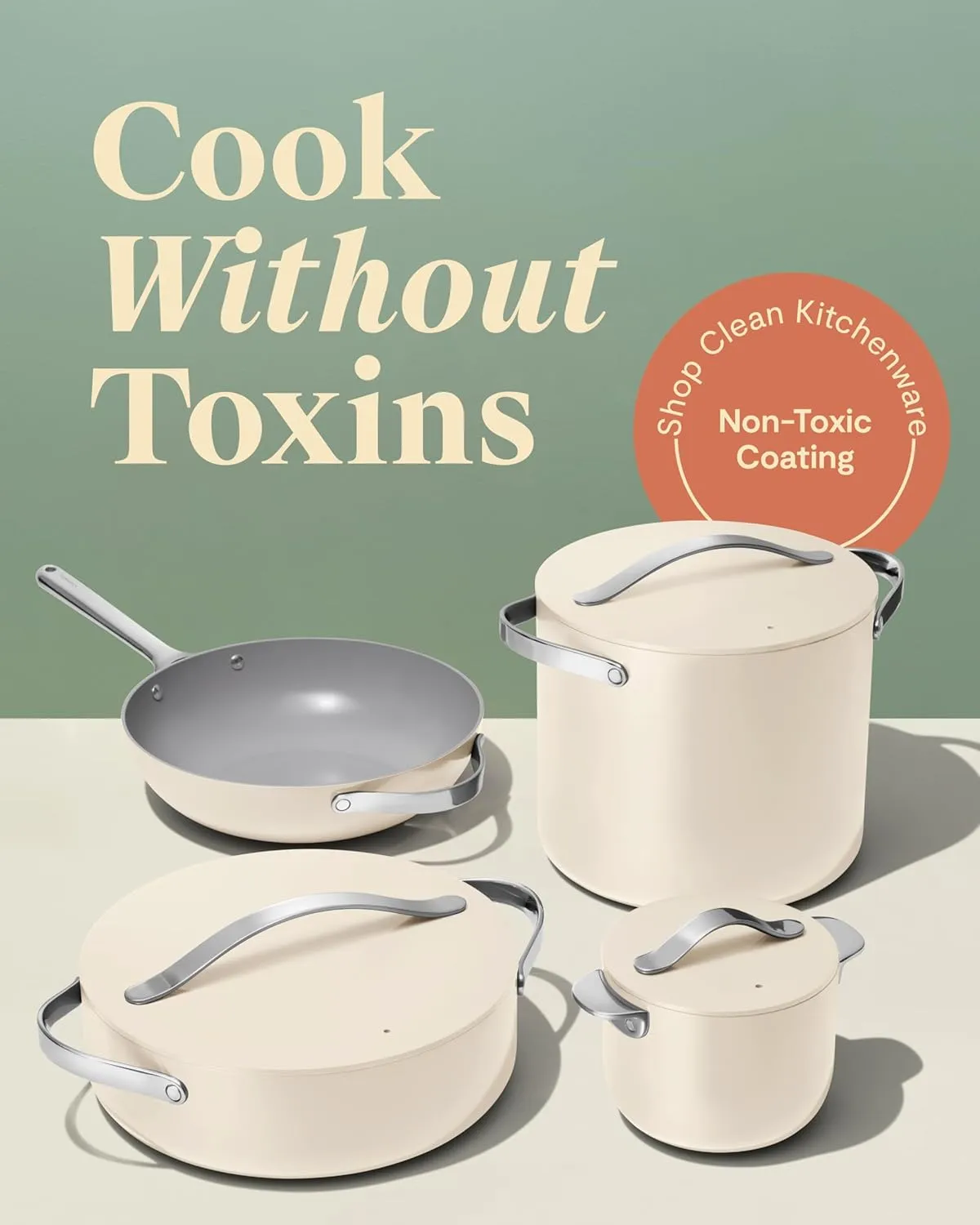 Caraway Cookware  Collection - Specialty Cookware Set - Petite Cooker, Stir Fry Pan, Rondeau, & Stock Pot - 3 Lids & Storage Organizer Included - Navy