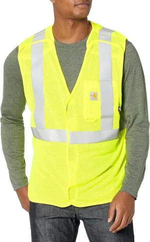 Carhartt mens Flame Resistant High-visibility Mesh Class 2 Vest