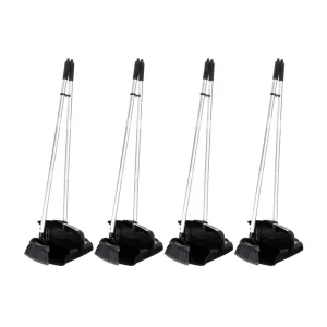 Carlisle FoodService Products Duo-Pan Upright Dust Pan and Broom Broom Set with Adjustable Broom Head for Floor Cleaning, Restaurants, Office, And Janitorial Use, 36 X 11.8 X 41 Inches, Black, (Pack of 4)