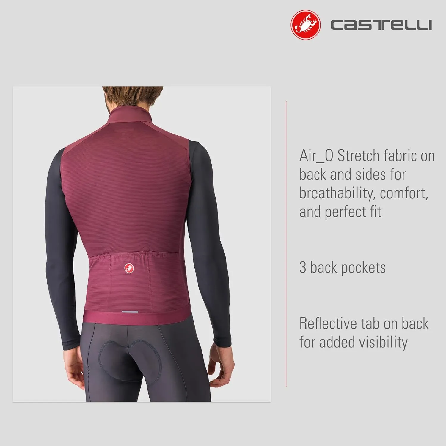 CASTELLI Men’s Espresso Vest, Windproof Shell Vest for Road Cycling & Gravel Biking