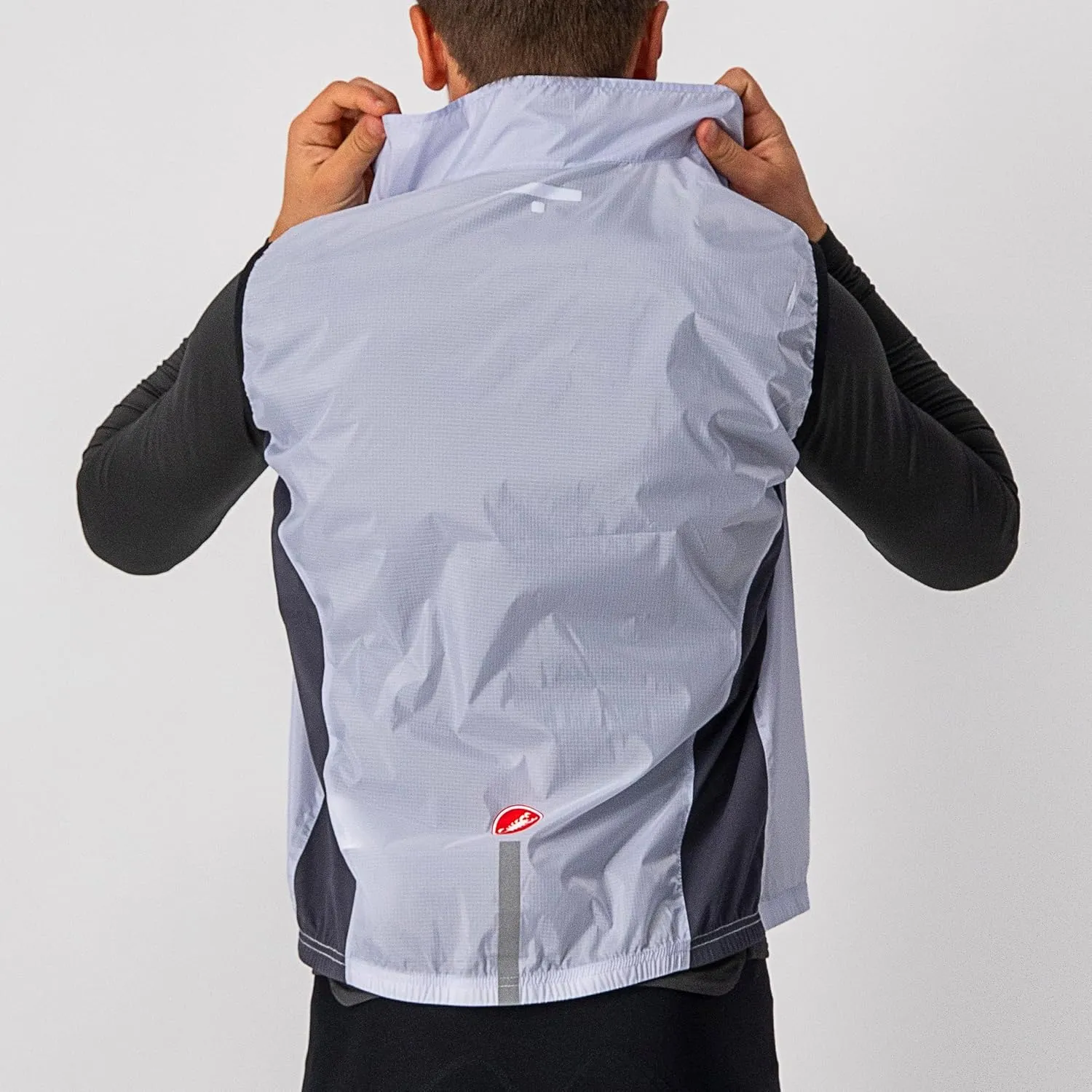 CASTELLI Men's Squadra Stretch Vest, Windproof Full Lenth Zip Shell with High Collar for Road and Gravel Biking I Cycling