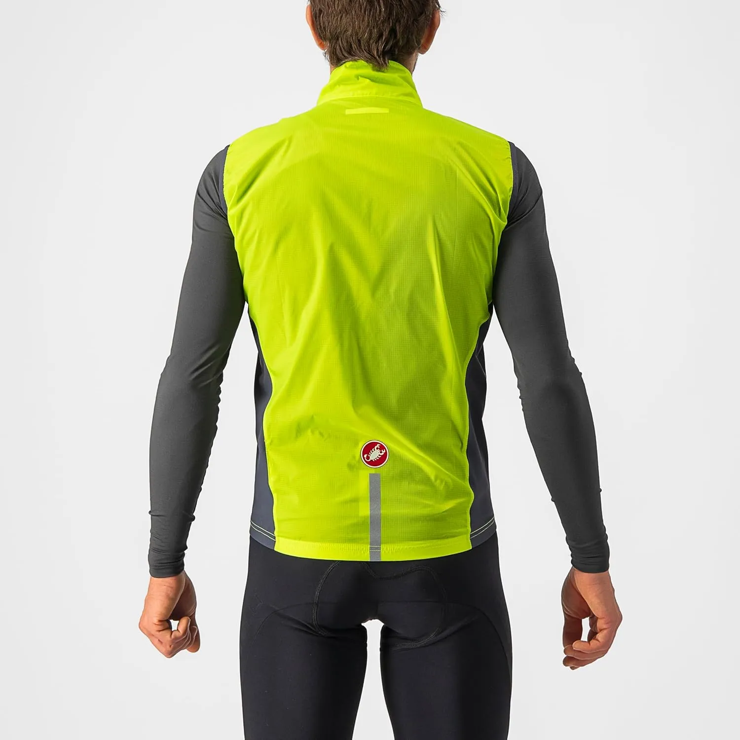 CASTELLI Men's Squadra Stretch Vest, Windproof Full Lenth Zip Shell with High Collar for Road and Gravel Biking I Cycling