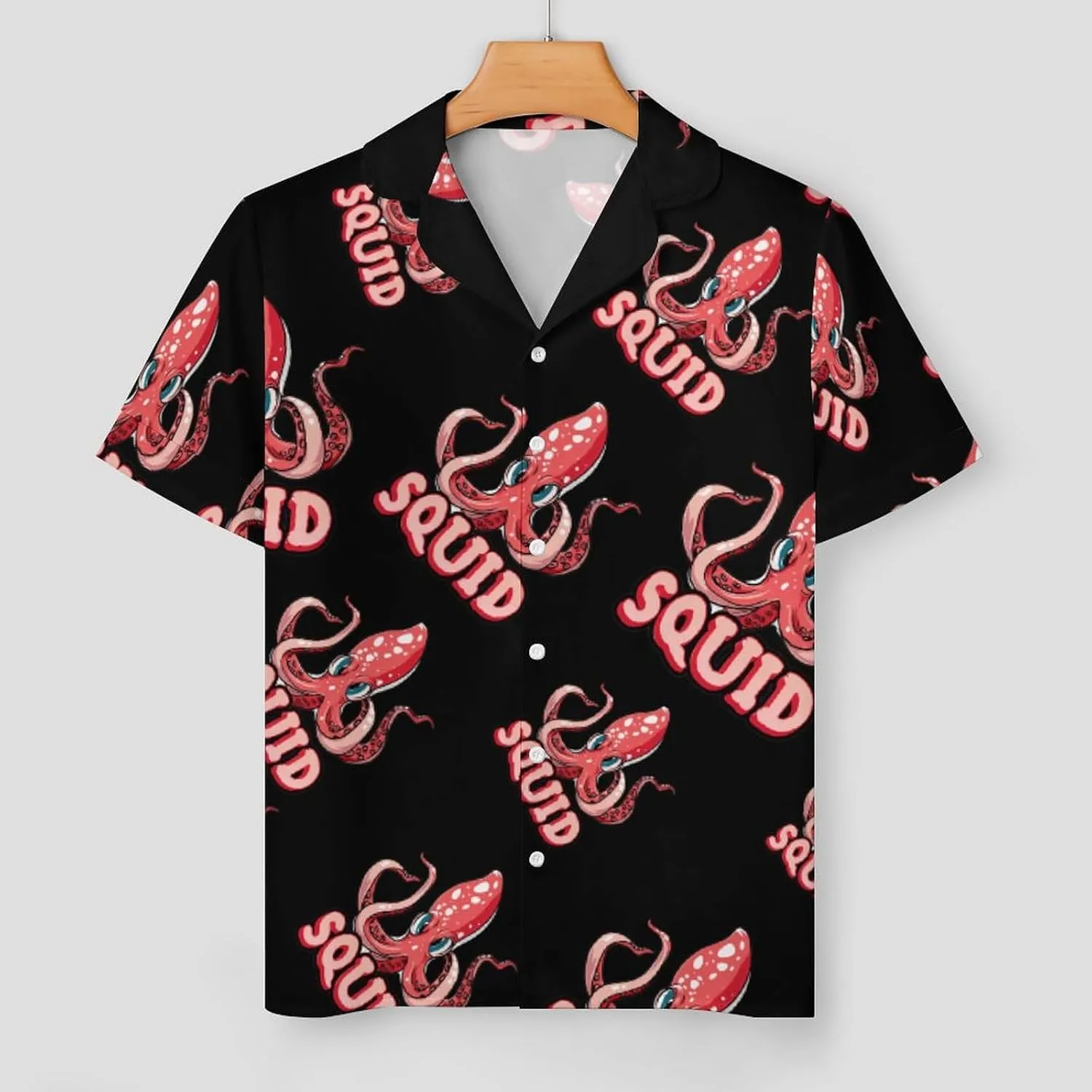 Cephalopod Squid Women's Satin Pajama Set Short Sleeve Button Down Sleepwear Loungewear Pj Set