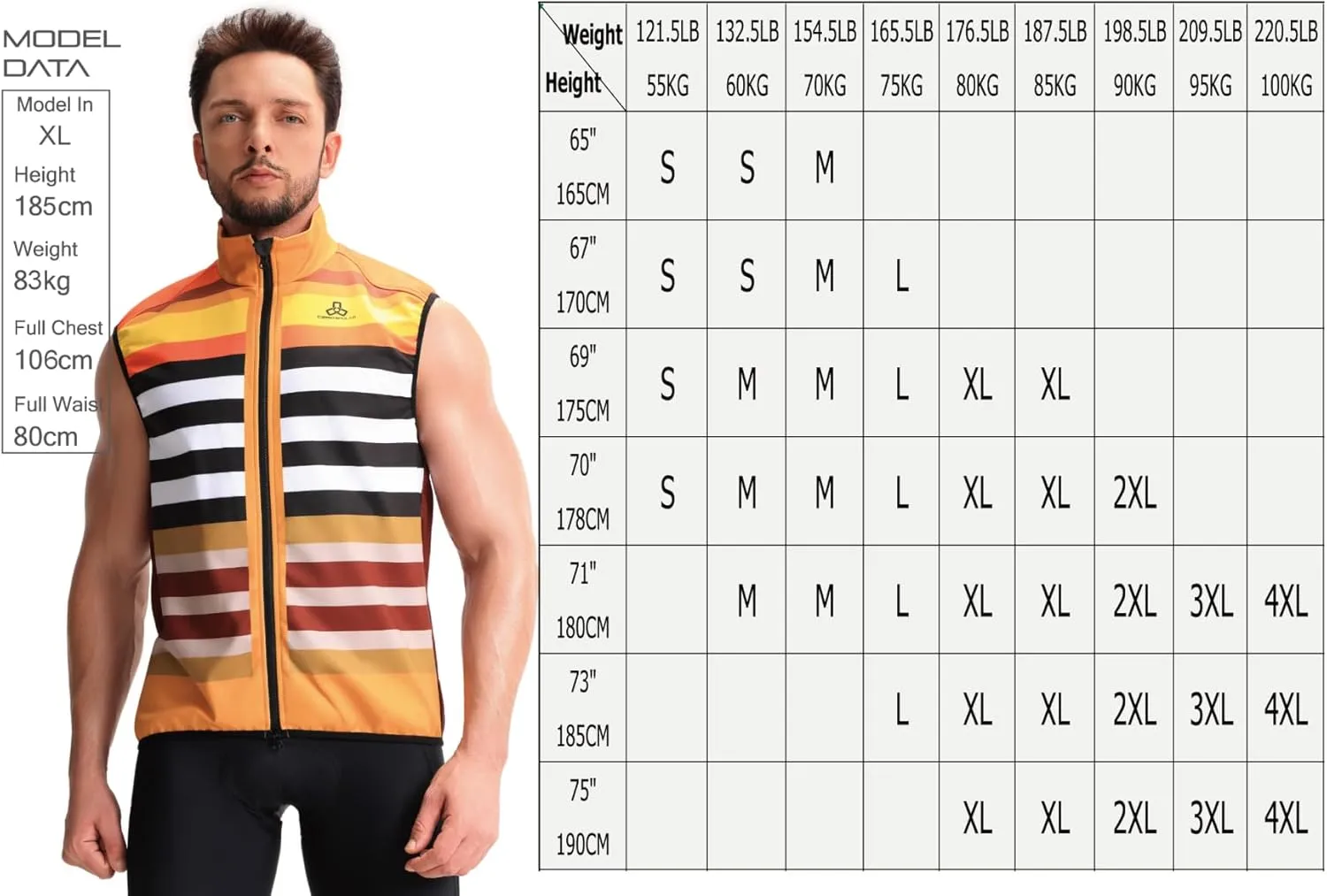 CEROTIPOLAR Retro Men's Thermal Fleece Cycling Vest for Bike Biking,Rain-Wind Proof Cycle Outwear