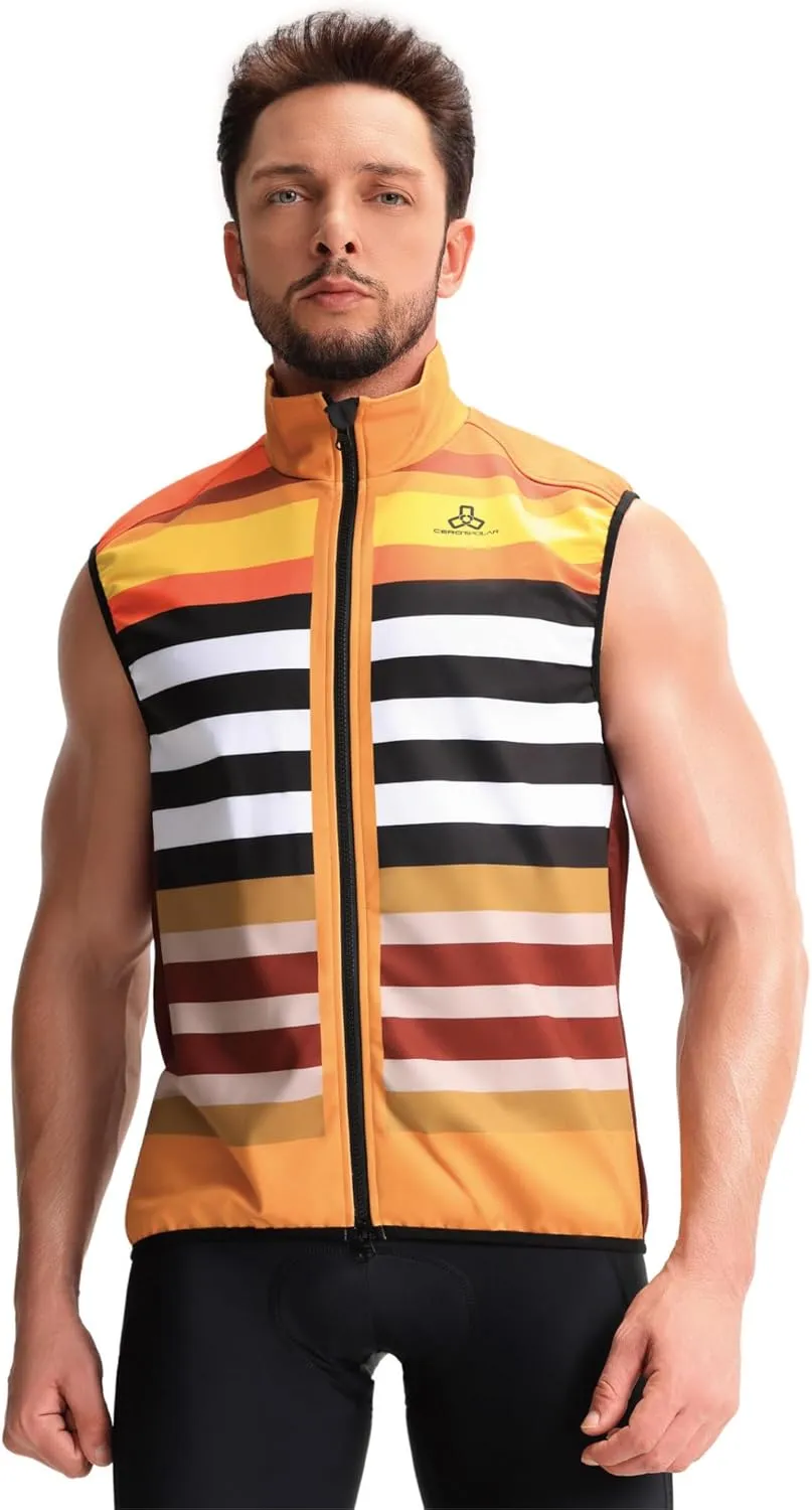 CEROTIPOLAR Retro Men's Thermal Fleece Cycling Vest for Bike Biking,Rain-Wind Proof Cycle Outwear