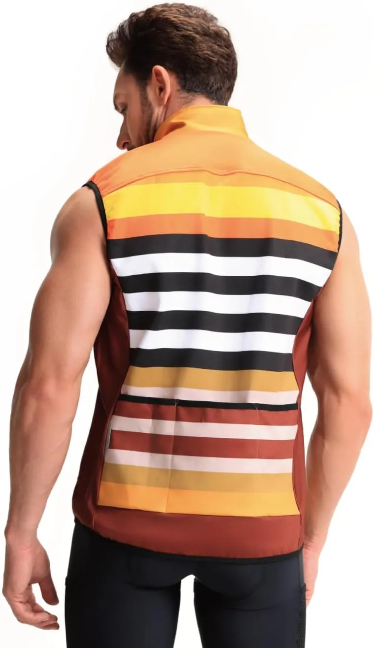 CEROTIPOLAR Retro Men's Thermal Fleece Cycling Vest for Bike Biking,Rain-Wind Proof Cycle Outwear