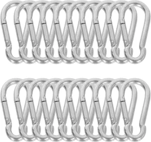 CertBuy 30pcs M6 Spring Snap Hook Stainless Steel Carabiner Clip Keychain 2.4 Inch Spring Ring Hook for Home Outdoor Sports Camping