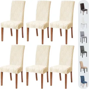 Chair Covers for Dining Chairs, Dining Room Chair Covers Set of 6, Stretch Kitchen Chairs Covers, Removable Washable Dining Chair Covers for Home Kitchen Banquet Hotel Ceremony