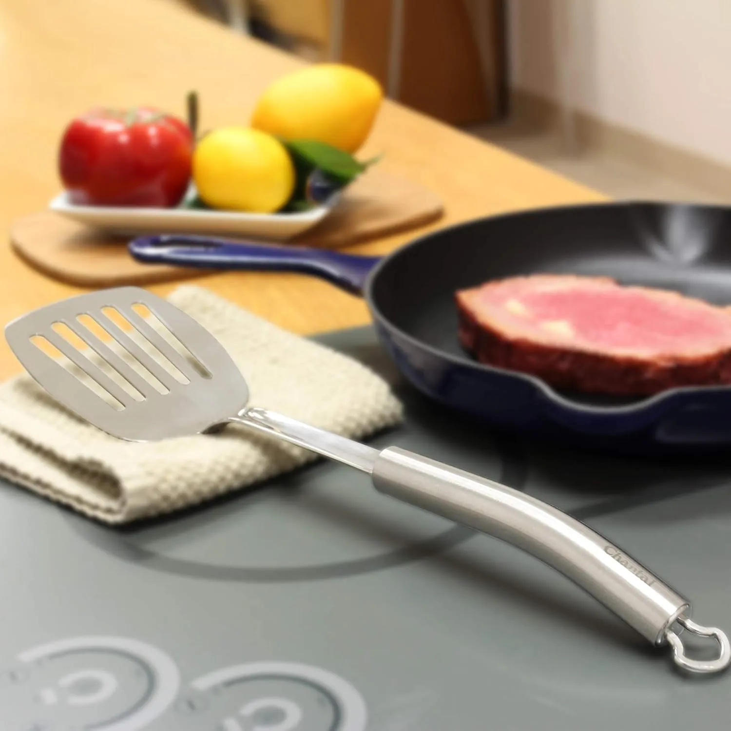 Chantal Slotted Turner Utensil, 14 inch, Polished Stainless Steel