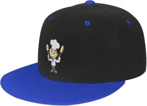 Chef with Spatula and Frying Pan Baseball Cap for Men Women Snapback Hat Adjustable Flat Bill Hats