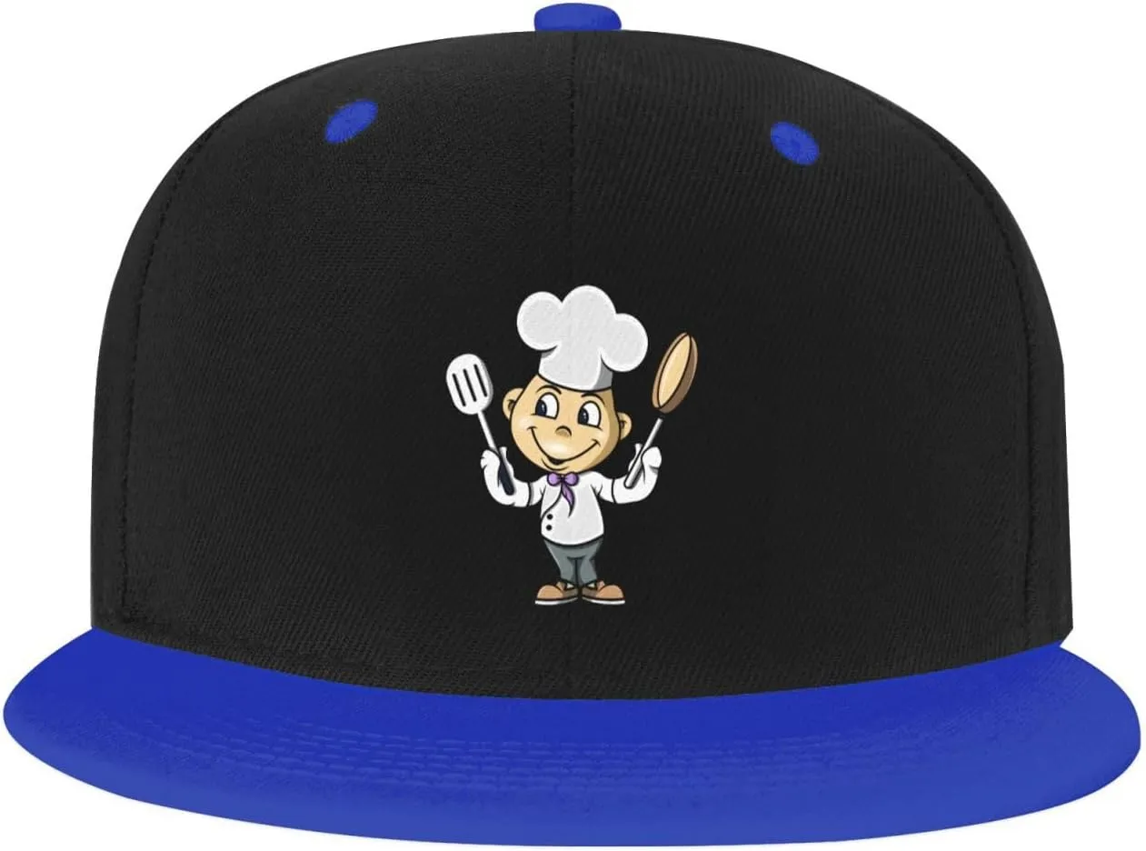 Chef with Spatula and Frying Pan Baseball Cap for Men Women Snapback Hat Adjustable Flat Bill Hats