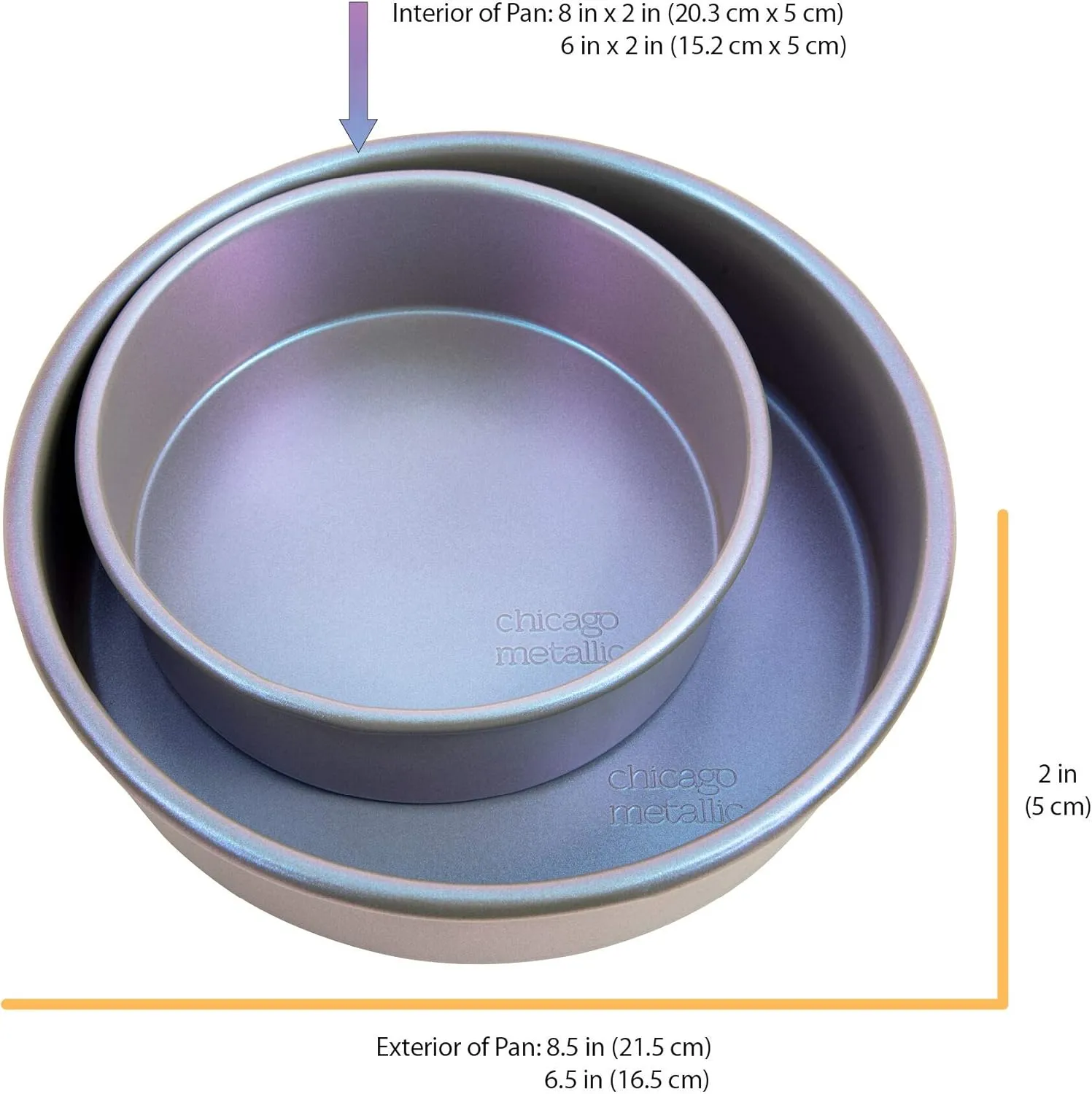 Chicago Metallic Aurora Nonstick Pan, 2-Piece Round, Iridescent