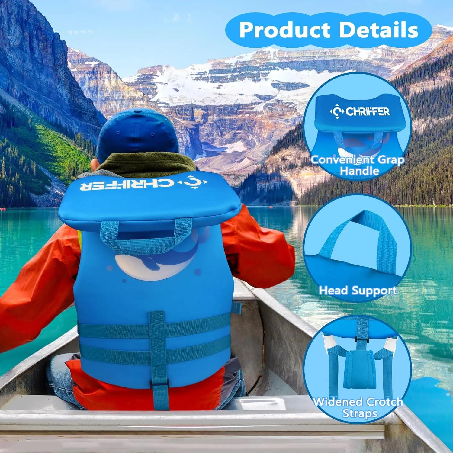 Chriffer Kids Swim Vest for 20-70 Pounds Boys and Girls, Easy On/Off Zipper, Swimming Toddler Floaties Jackets for 2, 3, 4, 5, 6, 7, 8 Years Old/Beach Pool Water Park