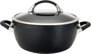 Circulon Symmetry Hard Anodized Nonstick Casserole Dish/Casserole Pan with Lid - 5.5 Quart, Black