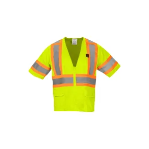 Class 3 Lime Flame Retardant Safety Vest with Zipper Front and Sleeves
