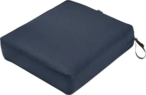 Classic Accessories Montlake FadeSafe Water-Resistant 21 x 25 x 5 Inch Outdoor Chair Cushion, Heather Indigo Blue, Outdoor Chair Cushions, Patio Chair Cushions, Patio Cushions