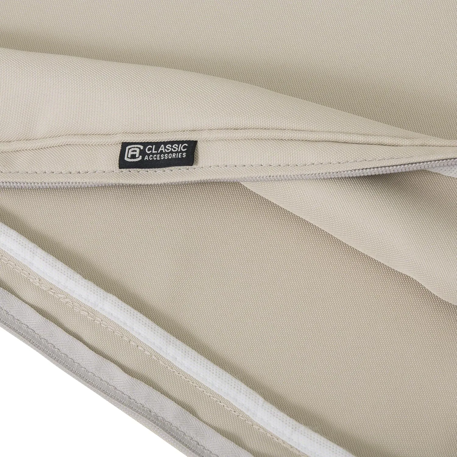 Classic Accessories Montlake FadeSafe Water-Resistant 23 x 23 x 5 Inch Outdoor Seat Cushion, Outdoor Chair Cushion, Antique Beige, Outdoor Chair Cushions, Patio Chair Cushions, Patio Cushions