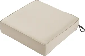 Classic Accessories Montlake FadeSafe Water-Resistant 23 x 23 x 5 Inch Outdoor Seat Cushion, Outdoor Chair Cushion, Antique Beige, Outdoor Chair Cushions, Patio Chair Cushions, Patio Cushions