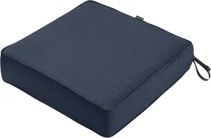 Classic Accessories Montlake FadeSafe Water-Resistant 23 x 23 x 5 Inch Outdoor Seat Cushion, Outdoor Chair Cushion, Heather Indigo Blue, Outdoor Chair Cushions, Patio Chair Cushions, Patio Cushions