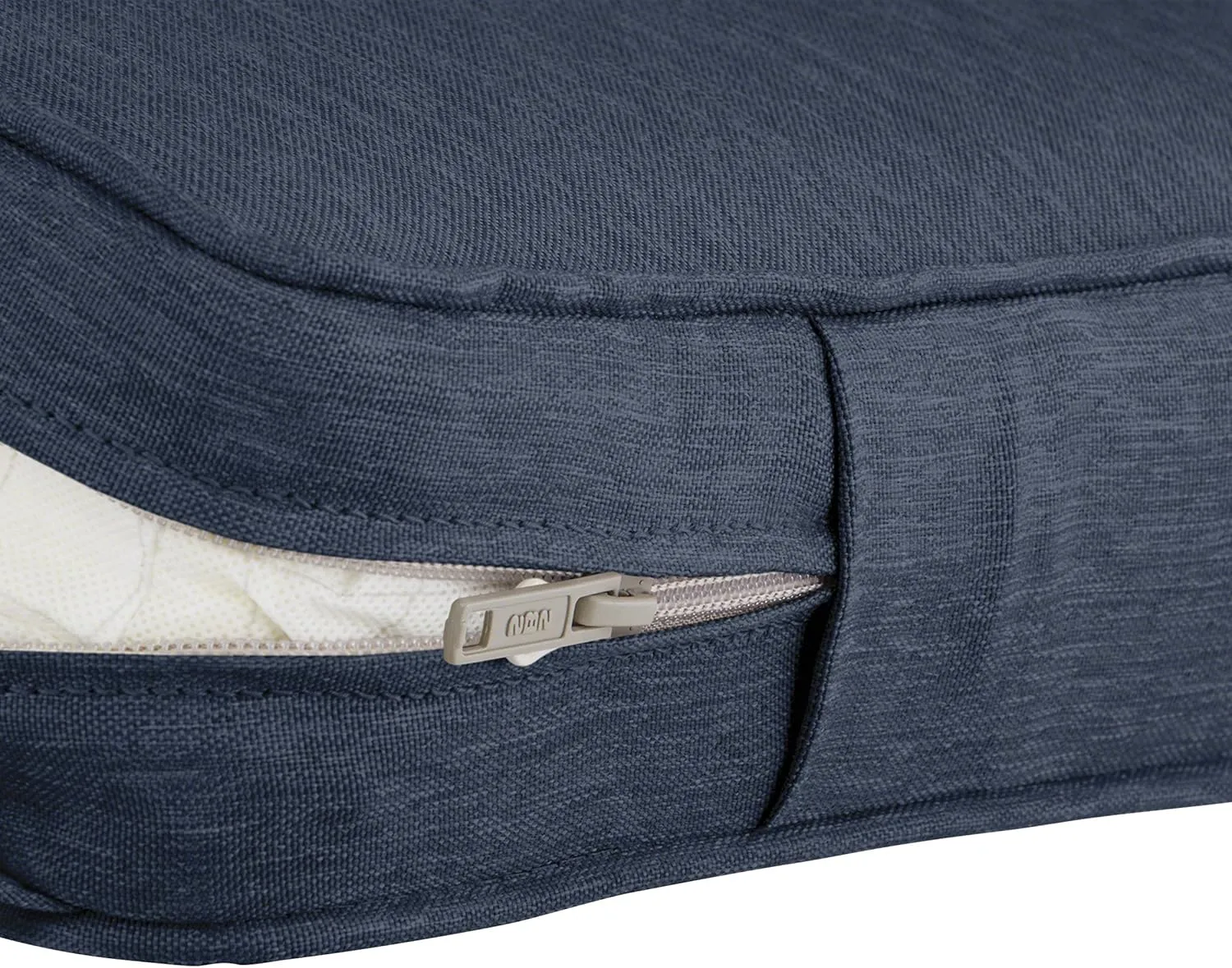 Classic Accessories Montlake FadeSafe Water-Resistant 25 x 22 x 4 Inch Outdoor Back Cushion Slip Cover, Patio Furniture Cushion Cover, Heather Indigo Blue