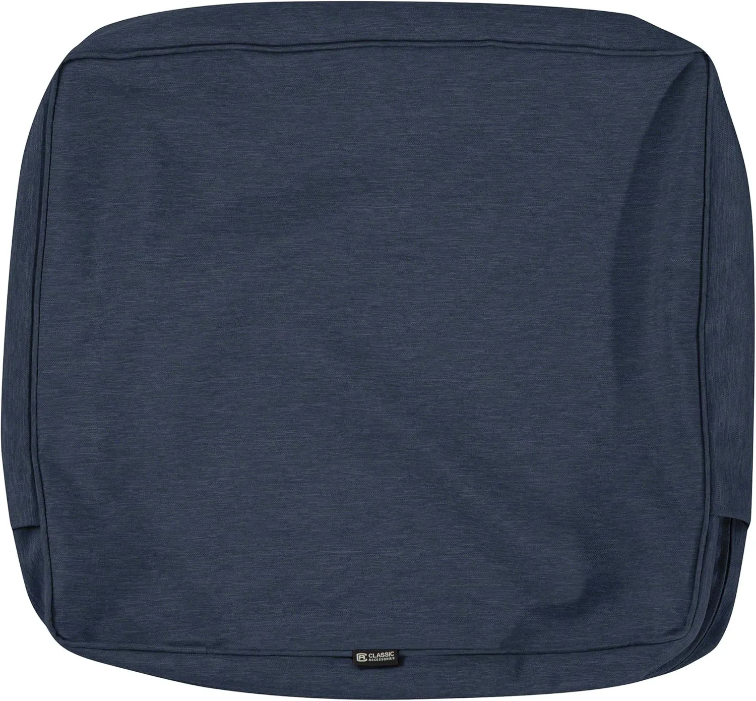 Classic Accessories Montlake FadeSafe Water-Resistant 25 x 22 x 4 Inch Outdoor Back Cushion Slip Cover, Patio Furniture Cushion Cover, Heather Indigo Blue