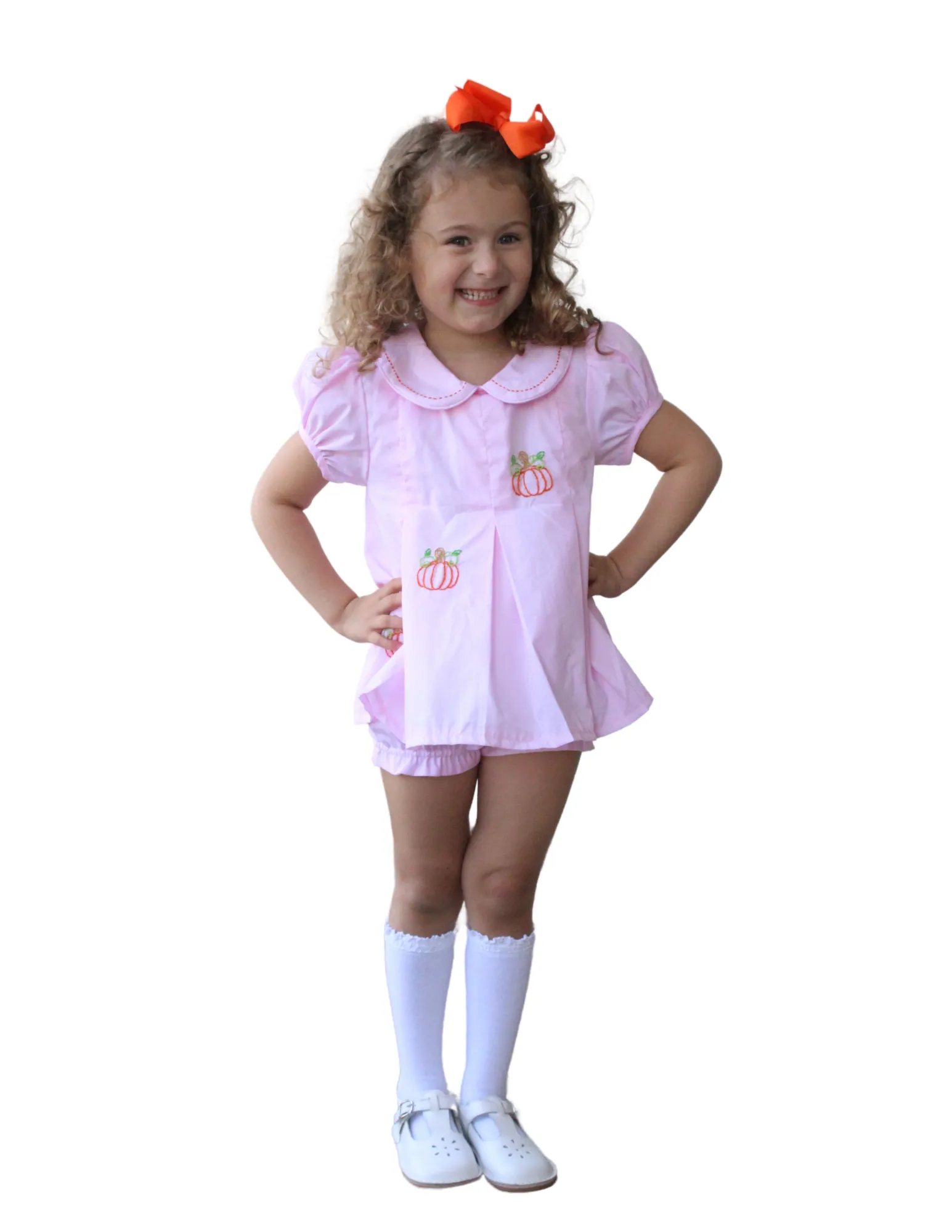 Classic Embroidered Pumpkins  - Bloomer Set
