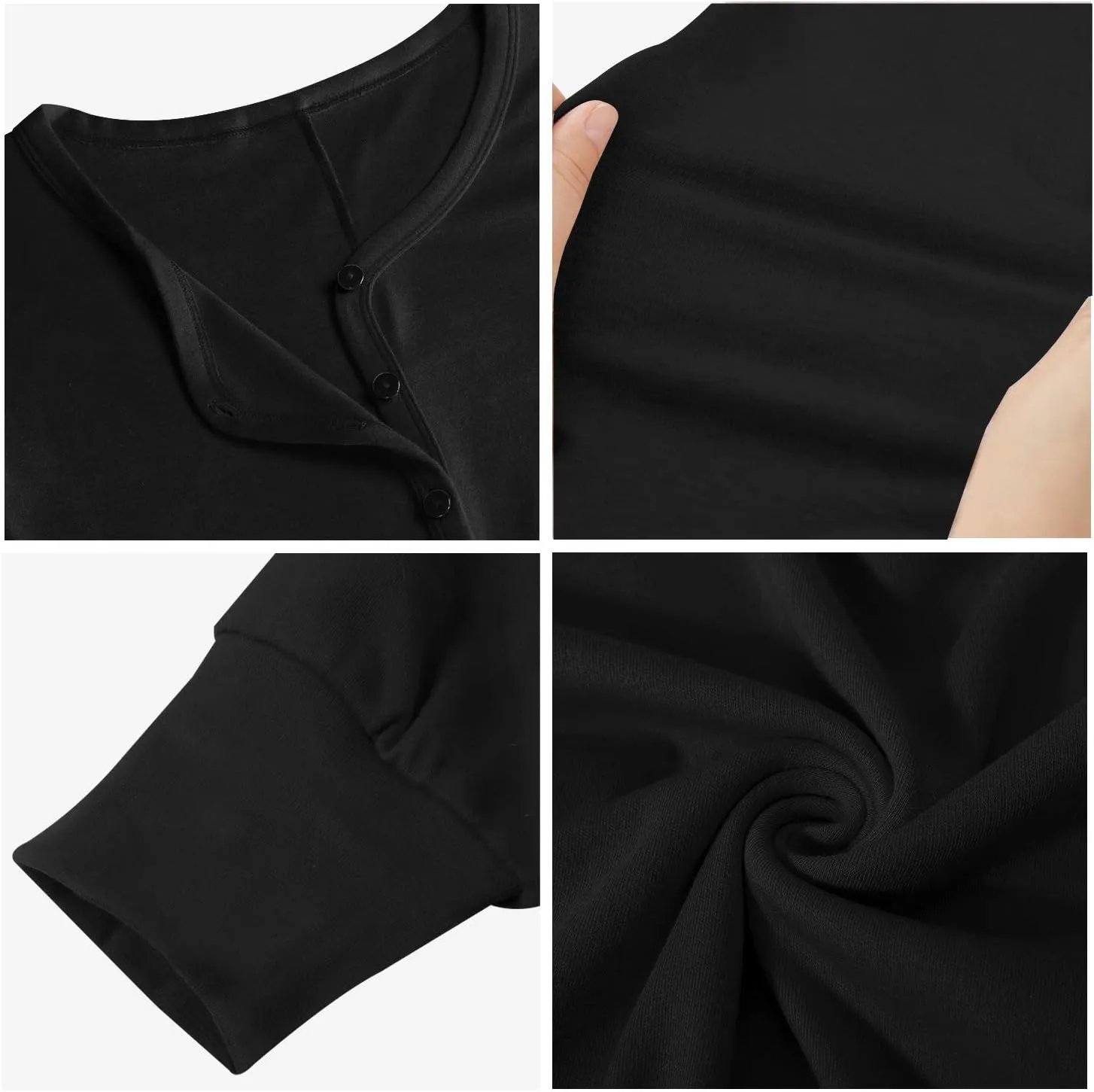 COLORFULLEAF Womens Cotton Onesies Pajamas One Piece Thermal Underwear Union Suits Henley for Ladies Jumpsuit Sleepwear
