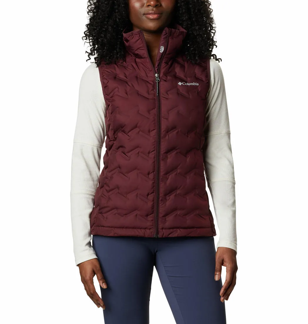 Columbia Women Maroon Delta Ridge Down Vest