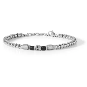 Comete Men's bracelet lucid steel pvd black and black zirconi ubr 883