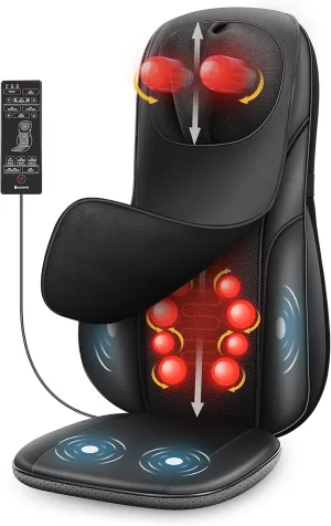 COMFIER Shiatsu Neck Back Massager with Heat, Adjustable Massage Chair Pad Back Support Massage Seat Cushion for Full Body Massager Gifts for Dad