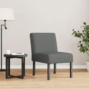 Comfortable Upholstered Slipper Chair for Lounging, Supportive Backrest, Durable Fabric, Dark Gray