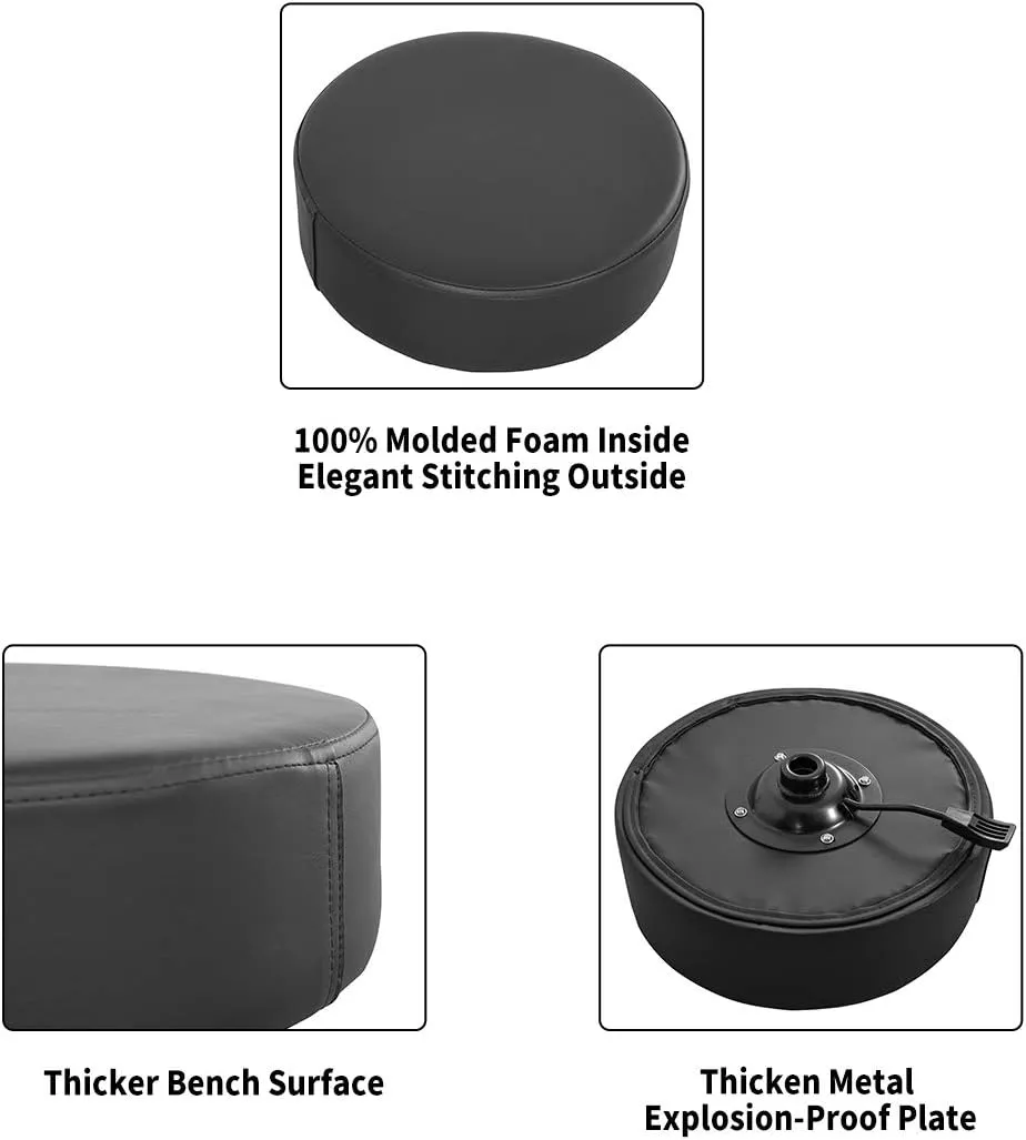 Comfy Memory Foam Heavy Duty Rolling Stool,Adjustable Chair with Wheels for Doctor,Shop,Nail Tech,Potters,Medical,Massage,Artist,Tattoo,Studio,Office,Pedicure(Black)