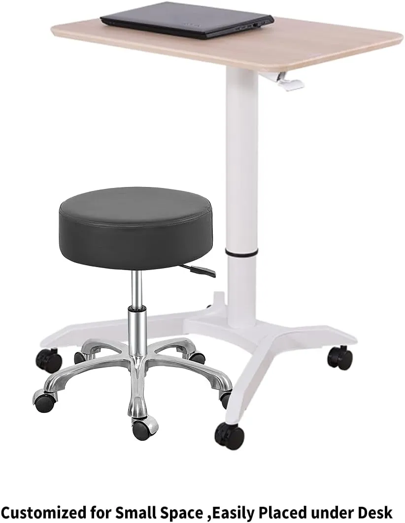 Comfy Memory Foam Heavy Duty Rolling Stool,Adjustable Chair with Wheels for Doctor,Shop,Nail Tech,Potters,Medical,Massage,Artist,Tattoo,Studio,Office,Pedicure(Black)