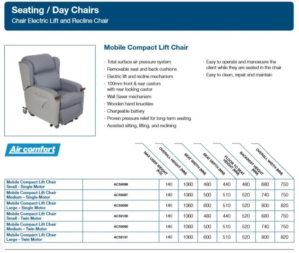 Compact Electric Recliner Lift Chair
