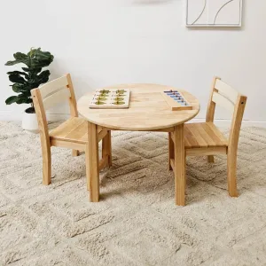 Compact Round Table and Stacking Chair Set