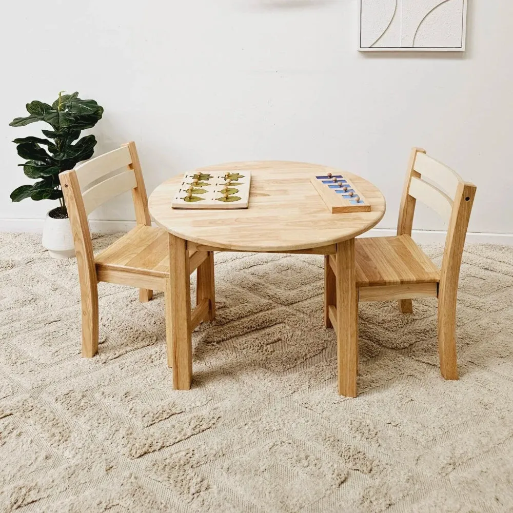 Compact Round Table and Stacking Chair Set