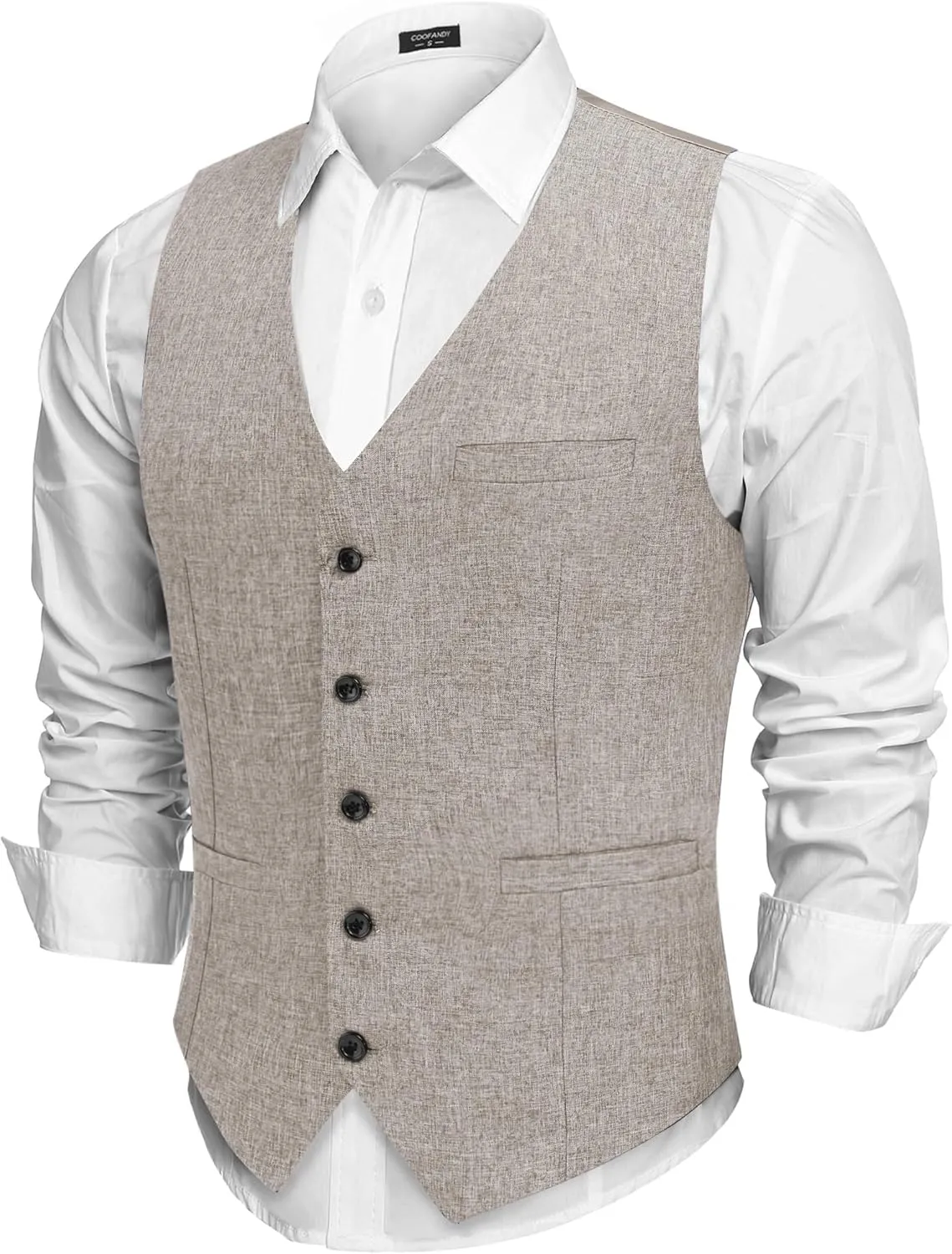 COOFANDY Men Casual Suit Vest Formal Dress Vest Slim Fit Waistcoat Business Wedding