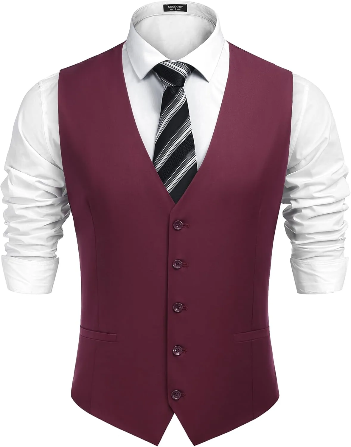 COOFANDY Men's Business Suit Vest Casual Dress Vest Slim Fit Formal Waistcoat
